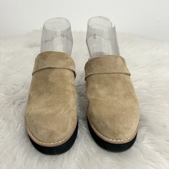 Eileen Fisher Mules Women’s Size 6.5 M Tan Leather Suede Hiya Slip On Platform - Picture 9 of 11